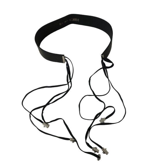 Versace Accessories - Gianni Versace Black Leather Fringe Belt